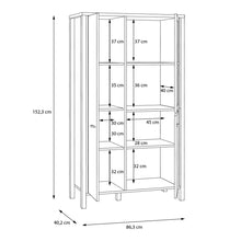 Load image into Gallery viewer, High Rock Small Display Cabinet in Matt Black/Riviera Oak Furniture To Go 801hrkv521-m197 5904767827199 High Rock, a captivating and contemporary collection which has a perfect blend of the Riviera Oak decor with deep black accents, this collection immediately captivates attention with its originality. The sleek black metal handles add a touch of elegance, while the tables boast robust metal legs in a frame-like design, contributing to a distinct loft character within the space. Beyond its striking aestheti