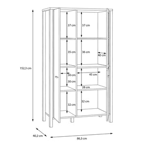 High Rock Small Display Cabinet in Matt Black/Riviera Oak Furniture To Go 801hrkv521-m197 5904767827199 High Rock, a captivating and contemporary collection which has a perfect blend of the Riviera Oak decor with deep black accents, this collection immediately captivates attention with its originality. The sleek black metal handles add a touch of elegance, while the tables boast robust metal legs in a frame-like design, contributing to a distinct loft character within the space. Beyond its striking aestheti