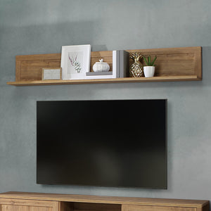 Malte Brun Wall shelf in Waterford Oak Furniture To Go 801mtbb01-d84 5904767829582 Step into a world of refined beauty and exquisite charm with the noble Waterford Oak decor, an exceptional masterpiece that flawlessly imitates the allure of natural wood. Designed to infuse your interior with warmth and sophistication, this extraordinary creation is set to elevate your living space to new heights of opulence. Dimensions: 288mm x 1704mm x 219mm (Height x Width x Depth) 
 Modern Country Style 
 Rich, warm Wate