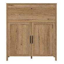 Load image into Gallery viewer, Malte Brun Bar Chest in Waterford Oak Furniture To Go 801mtbk321-d84 5904767829537 Step into a world of refined beauty and exquisite charm with the noble Waterford Oak decor, an exceptional masterpiece that flawlessly imitates the allure of natural wood. Designed to infuse your interior with warmth and sophistication, this extraordinary creation is set to elevate your living space to new heights of opulence. Dimensions: 1331mm x 1165mm x 415mm (Height x Width x Depth) 
 Modern Country Style 
 Rich, warm Wat