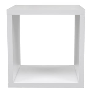 Mauro Singular Storage Unit in Matt White Furniture To Go 801mxxr011-120 5904767893767 Mauro units – the epitome of stylish, simple cube storage shelving with endless possibilities. These units will effortlessly transform your living area into a haven of organisation and sophistication. With a range of sizes and colours to choose from, customising your Mauro storage unit to suit your unique style is a breeze. Dimensions: 397mm x 395mm x 329mm (Height x Width x Depth) 
 Modern cube style storage unit 
 Singl