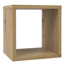 Load image into Gallery viewer, Mauro Singular Storage Unit in Artisan Oak Furniture To Go 801mxxr011-d78 5904767894283 Mauro units – the epitome of stylish, simple cube storage shelving with endless possibilities. These units will effortlessly transform your living area into a haven of organisation and sophistication. With a range of sizes and colours to choose from, customising your Mauro storage unit to suit your unique style is a breeze. Dimensions: 397mm x 395mm x 329mm (Height x Width x Depth) 
 Modern cube style storage unit 
 Sing