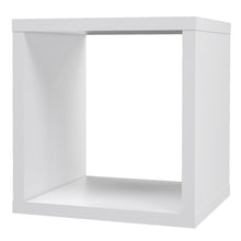 Load image into Gallery viewer, Mauro Singular Storage Unit in White High Gloss/White Furniture To Go 801mxxr011-v92 5904767832056 Mauro units – the epitome of stylish, simple cube storage shelving with endless possibilities. These units will effortlessly transform your living area into a haven of organisation and sophistication. With a range of sizes and colours to choose from, customising your Mauro storage unit to suit your unique style is a breeze. Dimensions: 397mm x 395mm x 329mm (Height x Width x Depth) 
 Modern cube style storage 