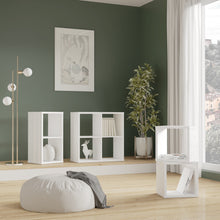 Load image into Gallery viewer, Mauro Singular Storage Unit in White High Gloss/White Furniture To Go 801mxxr011-v92 5904767832056 Mauro units – the epitome of stylish, simple cube storage shelving with endless possibilities. These units will effortlessly transform your living area into a haven of organisation and sophistication. With a range of sizes and colours to choose from, customising your Mauro storage unit to suit your unique style is a breeze. Dimensions: 397mm x 395mm x 329mm (Height x Width x Depth) 
 Modern cube style storage 