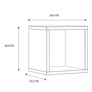 Mauro Singular Storage Unit in White High Gloss/White Furniture To Go 801mxxr011-v92 5904767832056 Mauro units – the epitome of stylish, simple cube storage shelving with endless possibilities. These units will effortlessly transform your living area into a haven of organisation and sophistication. With a range of sizes and colours to choose from, customising your Mauro storage unit to suit your unique style is a breeze. Dimensions: 397mm x 395mm x 329mm (Height x Width x Depth) 
 Modern cube style storage 