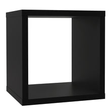 Load image into Gallery viewer, Mauro Singular Storage Unit in Matt Black Furniture To Go 801mxxr011-z13m 5904767894269 Mauro units – the epitome of stylish, simple cube storage shelving with endless possibilities. These units will effortlessly transform your living area into a haven of organisation and sophistication. With a range of sizes and colours to choose from, customising your Mauro storage unit to suit your unique style is a breeze. Dimensions: 397mm x 395mm x 329mm (Height x Width x Depth) 
 Modern cube style storage unit 
 Sing