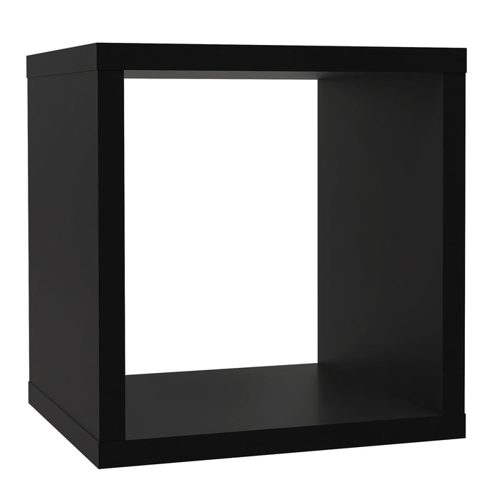 Mauro Singular Storage Unit in Matt Black Furniture To Go 801mxxr011-z13m 5904767894269 Mauro units – the epitome of stylish, simple cube storage shelving with endless possibilities. These units will effortlessly transform your living area into a haven of organisation and sophistication. With a range of sizes and colours to choose from, customising your Mauro storage unit to suit your unique style is a breeze. Dimensions: 397mm x 395mm x 329mm (Height x Width x Depth) 
 Modern cube style storage unit 
 Sing