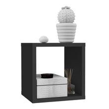 Load image into Gallery viewer, Mauro Singular Storage Unit in Matt Black Furniture To Go 801mxxr011-z13m 5904767894269 Mauro units – the epitome of stylish, simple cube storage shelving with endless possibilities. These units will effortlessly transform your living area into a haven of organisation and sophistication. With a range of sizes and colours to choose from, customising your Mauro storage unit to suit your unique style is a breeze. Dimensions: 397mm x 395mm x 329mm (Height x Width x Depth) 
 Modern cube style storage unit 
 Sing