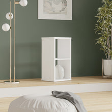 Load image into Gallery viewer, Mauro 1 Shelf Storage Unit in White High Gloss / White Furniture To Go 801mxxr111-v92 5904767832063 Mauro units – the epitome of stylish, simple cube storage shelving with endless possibilities. These units will effortlessly transform your living area into a haven of organisation and sophistication. With a range of sizes and colours to choose from, customising your Mauro storage unit to suit your unique style is a breeze. Dimensions: 728mm x 395mm x 329mm (Height x Width x Depth) 
 Modern cube style storage