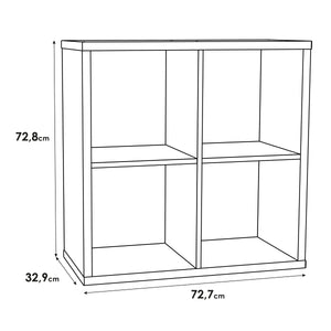 Mauro 2x2 Storage Unit in Sand Oak Furniture To Go 801mxxr221-d41f 5904767513061 Mauro units – the epitome of stylish, simple cube storage shelving with endless possibilities. These units will effortlessly transform your living area into a haven of organisation and sophistication. With a range of sizes and colours to choose from, customising your Mauro storage unit to suit your unique style is a breeze. Dimensions: 728mm x 727mm x 329mm (Height x Width x Depth) 
 Modern cube style storage unit 
 4 open stor