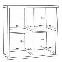 Load image into Gallery viewer, Mauro 2x2 Storage Unit in Sand Oak Furniture To Go 801mxxr221-d41f 5904767513061 Mauro units – the epitome of stylish, simple cube storage shelving with endless possibilities. These units will effortlessly transform your living area into a haven of organisation and sophistication. With a range of sizes and colours to choose from, customising your Mauro storage unit to suit your unique style is a breeze. Dimensions: 728mm x 727mm x 329mm (Height x Width x Depth) 
 Modern cube style storage unit 
 4 open stor