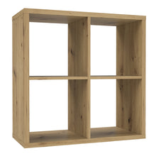 Load image into Gallery viewer, Mauro 2x2 Storage Unit in Artisan Oak Furniture To Go 801mxxr221-d78 5904767894818 Mauro units – the epitome of stylish, simple cube storage shelving with endless possibilities. These units will effortlessly transform your living area into a haven of organisation and sophistication. With a range of sizes and colours to choose from, customising your Mauro storage unit to suit your unique style is a breeze. Dimensions: 728mm x 727mm x 329mm (Height x Width x Depth) 
 Modern cube style storage unit 
 4 open st