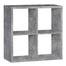 Load image into Gallery viewer, Mauro 2x2 Storage Unit in Concrete Grey Furniture To Go 801mxxr221-u39 5904767513047 Mauro units – the epitome of stylish, simple cube storage shelving with endless possibilities. These units will effortlessly transform your living area into a haven of organisation and sophistication. With a range of sizes and colours to choose from, customising your Mauro storage unit to suit your unique style is a breeze. Dimensions: 728mm x 727mm x 329mm (Height x Width x Depth) 
 Modern cube style storage unit 
 4 open 