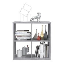 Load image into Gallery viewer, Mauro 2x2 Storage Unit in Concrete Grey Furniture To Go 801mxxr221-u39 5904767513047 Mauro units – the epitome of stylish, simple cube storage shelving with endless possibilities. These units will effortlessly transform your living area into a haven of organisation and sophistication. With a range of sizes and colours to choose from, customising your Mauro storage unit to suit your unique style is a breeze. Dimensions: 728mm x 727mm x 329mm (Height x Width x Depth) 
 Modern cube style storage unit 
 4 open 