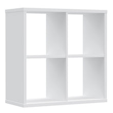 Load image into Gallery viewer, Mauro 2x2 Storage Unit in White High Gloss/White Furniture To Go 801mxxr221-v92 5904767832070 Mauro units – the epitome of stylish, simple cube storage shelving with endless possibilities. These units will effortlessly transform your living area into a haven of organisation and sophistication. With a range of sizes and colours to choose from, customising your Mauro storage unit to suit your unique style is a breeze. Dimensions: 728mm x 727mm x 329mm (Height x Width x Depth) 
 Modern cube style storage unit 