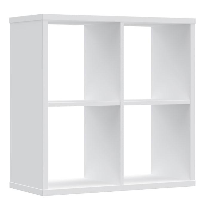 Mauro 2x2 Storage Unit in White High Gloss/White Furniture To Go 801mxxr221-v92 5904767832070 Mauro units – the epitome of stylish, simple cube storage shelving with endless possibilities. These units will effortlessly transform your living area into a haven of organisation and sophistication. With a range of sizes and colours to choose from, customising your Mauro storage unit to suit your unique style is a breeze. Dimensions: 728mm x 727mm x 329mm (Height x Width x Depth) 
 Modern cube style storage unit 