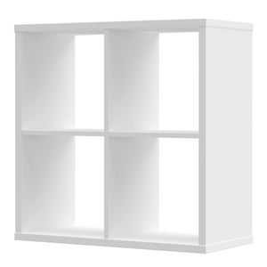 Mauro 2x2 Storage Unit in White High Gloss/White Furniture To Go 801mxxr221-v92 5904767832070 Mauro units – the epitome of stylish, simple cube storage shelving with endless possibilities. These units will effortlessly transform your living area into a haven of organisation and sophistication. With a range of sizes and colours to choose from, customising your Mauro storage unit to suit your unique style is a breeze. Dimensions: 728mm x 727mm x 329mm (Height x Width x Depth) 
 Modern cube style storage unit 