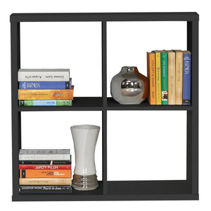 Mauro 2x2 Storage Unit in Matt Black Furniture To Go 801mxxr221-z13m 5904767894832 Mauro units – the epitome of stylish, simple cube storage shelving with endless possibilities. These units will effortlessly transform your living area into a haven of organisation and sophistication. With a range of sizes and colours to choose from, customising your Mauro storage unit to suit your unique style is a breeze. Dimensions: 728mm x 727mm x 329mm (Height x Width x Depth) 
 Modern cube style storage unit 
 4 open st