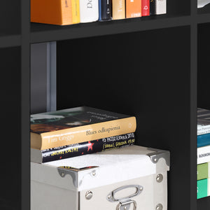 Mauro 2x2 Storage Unit in Matt Black Furniture To Go 801mxxr221-z13m 5904767894832 Mauro units – the epitome of stylish, simple cube storage shelving with endless possibilities. These units will effortlessly transform your living area into a haven of organisation and sophistication. With a range of sizes and colours to choose from, customising your Mauro storage unit to suit your unique style is a breeze. Dimensions: 728mm x 727mm x 329mm (Height x Width x Depth) 
 Modern cube style storage unit 
 4 open st