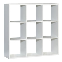 Load image into Gallery viewer, Mauro 3x3 Storage Unit in Matt White Furniture To Go 801mxxr331-120 5904767189990 Mauro units – the epitome of stylish, simple cube storage shelving with endless possibilities. These units will effortlessly transform your living area into a haven of organisation and sophistication. With a range of sizes and colours to choose from, customising your Mauro storage unit to suit your unique style is a breeze. Dimensions: 1073mm x 1072mm x 329mm (Height x Width x Depth) 
 Modern cube style storage unit 
 9 open s