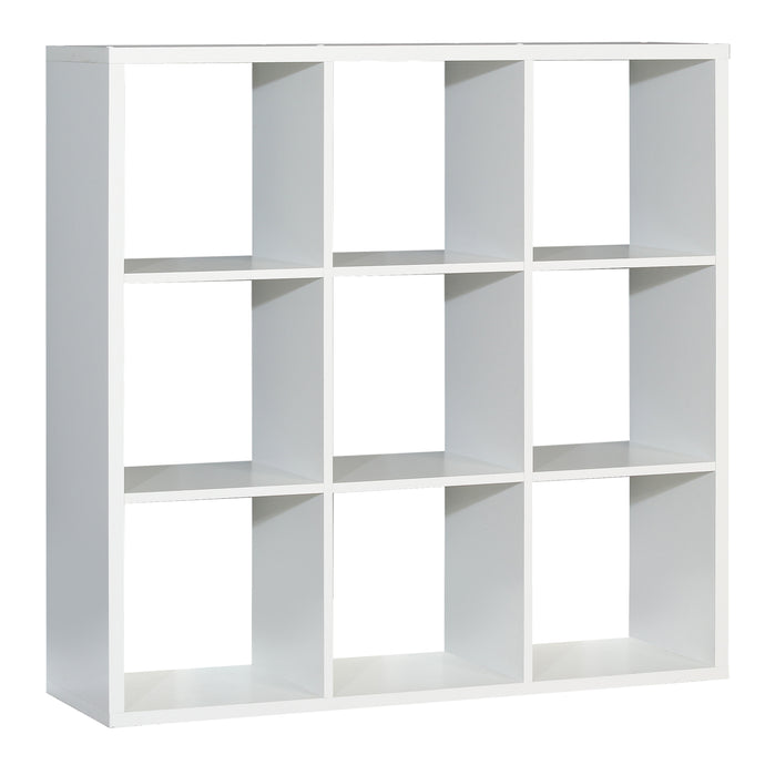 Mauro 3x3 Storage Unit in Matt White Furniture To Go 801mxxr331-120 5904767189990 Mauro units – the epitome of stylish, simple cube storage shelving with endless possibilities. These units will effortlessly transform your living area into a haven of organisation and sophistication. With a range of sizes and colours to choose from, customising your Mauro storage unit to suit your unique style is a breeze. Dimensions: 1073mm x 1072mm x 329mm (Height x Width x Depth) 
 Modern cube style storage unit 
 9 open s
