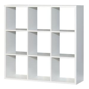 Mauro 3x3 Storage Unit in Matt White Furniture To Go 801mxxr331-120 5904767189990 Mauro units – the epitome of stylish, simple cube storage shelving with endless possibilities. These units will effortlessly transform your living area into a haven of organisation and sophistication. With a range of sizes and colours to choose from, customising your Mauro storage unit to suit your unique style is a breeze. Dimensions: 1073mm x 1072mm x 329mm (Height x Width x Depth) 
 Modern cube style storage unit 
 9 open s