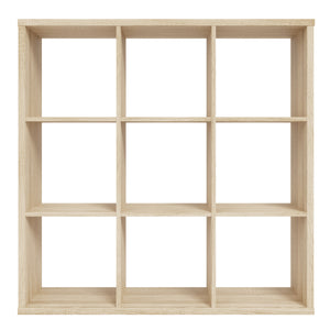 Mauro 3x3 Storage Unit in Sonoma Oak Furniture To Go 801mxxr331-d30f 5904767513085 Mauro units – the epitome of stylish, simple cube storage shelving with endless possibilities. These units will effortlessly transform your living area into a haven of organisation and sophistication. With a range of sizes and colours to choose from, customising your Mauro storage unit to suit your unique style is a breeze. Dimensions: 1073mm x 1072mm x 329mm (Height x Width x Depth) 
 Modern cube style storage unit 
 9 open 