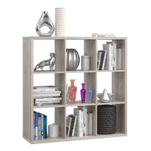 Load image into Gallery viewer, Mauro 3x3 Storage Unit in Sand Oak Furniture To Go 801mxxr331-d41f 5904767513092 Mauro units – the epitome of stylish, simple cube storage shelving with endless possibilities. These units will effortlessly transform your living area into a haven of organisation and sophistication. With a range of sizes and colours to choose from, customising your Mauro storage unit to suit your unique style is a breeze. Dimensions: 1073mm x 1072mm x 329mm (Height x Width x Depth) 
 Modern cube style storage unit 
 9 open st