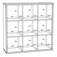 Load image into Gallery viewer, Mauro 3x3 Storage Unit in Sand Oak Furniture To Go 801mxxr331-d41f 5904767513092 Mauro units – the epitome of stylish, simple cube storage shelving with endless possibilities. These units will effortlessly transform your living area into a haven of organisation and sophistication. With a range of sizes and colours to choose from, customising your Mauro storage unit to suit your unique style is a breeze. Dimensions: 1073mm x 1072mm x 329mm (Height x Width x Depth) 
 Modern cube style storage unit 
 9 open st