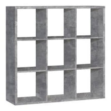 Load image into Gallery viewer, Mauro 3x3 Storage Unit in Concrete Grey Furniture To Go 801mxxr331-u39 5904767513078 Mauro units – the epitome of stylish, simple cube storage shelving with endless possibilities. These units will effortlessly transform your living area into a haven of organisation and sophistication. With a range of sizes and colours to choose from, customising your Mauro storage unit to suit your unique style is a breeze. Dimensions: 1073mm x 1072mm x 329mm (Height x Width x Depth) 
 Modern cube style storage unit 
 9 ope