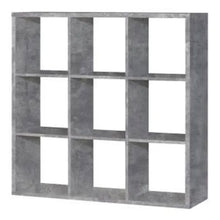 Load image into Gallery viewer, Mauro 3x3 Storage Unit in Concrete Grey Furniture To Go 801mxxr331-u39 5904767513078 Mauro units – the epitome of stylish, simple cube storage shelving with endless possibilities. These units will effortlessly transform your living area into a haven of organisation and sophistication. With a range of sizes and colours to choose from, customising your Mauro storage unit to suit your unique style is a breeze. Dimensions: 1073mm x 1072mm x 329mm (Height x Width x Depth) 
 Modern cube style storage unit 
 9 ope