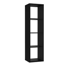 Load image into Gallery viewer, Mauro 3 Shelves Storage Unit in Matt Black Furniture To Go 801mxxr411-z13m 5904767894825 Mauro units – the epitome of stylish, simple cube storage shelving with endless possibilities. These units will effortlessly transform your living area into a haven of organisation and sophistication. With a range of sizes and colours to choose from, customising your Mauro storage unit to suit your unique style is a breeze. Dimensions: 1418mm x 382mm x 329mm (Height x Width x Depth) 
 Modern cube style storage unit 
 4 