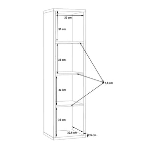 Mauro 3 Shelves Storage Unit in Matt Black Furniture To Go 801mxxr411-z13m 5904767894825 Mauro units – the epitome of stylish, simple cube storage shelving with endless possibilities. These units will effortlessly transform your living area into a haven of organisation and sophistication. With a range of sizes and colours to choose from, customising your Mauro storage unit to suit your unique style is a breeze. Dimensions: 1418mm x 382mm x 329mm (Height x Width x Depth) 
 Modern cube style storage unit 
 4 