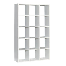 Load image into Gallery viewer, Mauro 3x5 Storage Unit in Matt White Furniture To Go 801mxxr431-120 5904767190026 Mauro units – the epitome of stylish, simple cube storage shelving with endless possibilities. These units will effortlessly transform your living area into a haven of organisation and sophistication. With a range of sizes and colours to choose from, customising your Mauro storage unit to suit your unique style is a breeze. Dimensions: 1763mm x 1072mm x 329mm (Height x Width x Depth) 
 Modern cube style storage unit 
 15 cube 