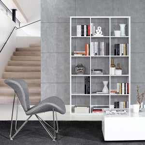 Mauro 3x5 Storage Unit in Matt White Furniture To Go 801mxxr431-120 5904767190026 Mauro units – the epitome of stylish, simple cube storage shelving with endless possibilities. These units will effortlessly transform your living area into a haven of organisation and sophistication. With a range of sizes and colours to choose from, customising your Mauro storage unit to suit your unique style is a breeze. Dimensions: 1763mm x 1072mm x 329mm (Height x Width x Depth) 
 Modern cube style storage unit 
 15 cube 