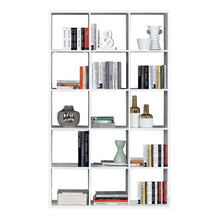 Load image into Gallery viewer, Mauro 3x5 Storage Unit in Matt White Furniture To Go 801mxxr431-120 5904767190026 Mauro units – the epitome of stylish, simple cube storage shelving with endless possibilities. These units will effortlessly transform your living area into a haven of organisation and sophistication. With a range of sizes and colours to choose from, customising your Mauro storage unit to suit your unique style is a breeze. Dimensions: 1763mm x 1072mm x 329mm (Height x Width x Depth) 
 Modern cube style storage unit 
 15 cube 