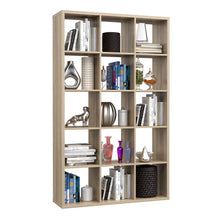 Load image into Gallery viewer, Mauro 3x5 Storage Unit in Sonoma Oak Furniture To Go 801mxxr431-d30f 5904767513115 Mauro units – the epitome of stylish, simple cube storage shelving with endless possibilities. These units will effortlessly transform your living area into a haven of organisation and sophistication. With a range of sizes and colours to choose from, customising your Mauro storage unit to suit your unique style is a breeze. Dimensions: 1763mm x 1072mm x 329mm (Height x Width x Depth) 
 Modern cube style storage unit 
 15 cube