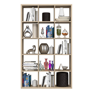 Mauro 3x5 Storage Unit in Sonoma Oak Furniture To Go 801mxxr431-d30f 5904767513115 Mauro units – the epitome of stylish, simple cube storage shelving with endless possibilities. These units will effortlessly transform your living area into a haven of organisation and sophistication. With a range of sizes and colours to choose from, customising your Mauro storage unit to suit your unique style is a breeze. Dimensions: 1763mm x 1072mm x 329mm (Height x Width x Depth) 
 Modern cube style storage unit 
 15 cube