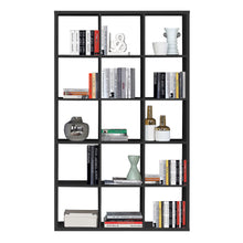 Load image into Gallery viewer, Mauro 3x5 Storage Unit in Matt Black Furniture To Go 801mxxr431-z13m 5904767894856 Mauro units – the epitome of stylish, simple cube storage shelving with endless possibilities. These units will effortlessly transform your living area into a haven of organisation and sophistication. With a range of sizes and colours to choose from, customising your Mauro storage unit to suit your unique style is a breeze. Dimensions: 1763mm x 1072mm x 329mm (Height x Width x Depth) 
 Modern cube style storage unit 
 15 cube