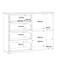 Load image into Gallery viewer, Sienna 4 Chest of Drawers 1 Door in White/White High Gloss Furniture To Go 801snnk221-v29 5904767147808 The Sienna collection, a mesmerising fusion of white high gloss living and bedroom furniture that embodies the essence of modern sophistication. With its contemporary allure, the Sienna collection effortlessly complements any room decor, making it a versatile and stylish choice for your home. Dimensions: 849mm x 1101mm x 344mm (Height x Width x Depth) 
 Modern, sleek design 
 White gloss finish 
 1 door 
