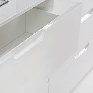 Sienna 4 Chest of Drawers 1 Door in White/White High Gloss Furniture To Go 801snnk221-v29 5904767147808 The Sienna collection, a mesmerising fusion of white high gloss living and bedroom furniture that embodies the essence of modern sophistication. With its contemporary allure, the Sienna collection effortlessly complements any room decor, making it a versatile and stylish choice for your home. Dimensions: 849mm x 1101mm x 344mm (Height x Width x Depth) 
 Modern, sleek design 
 White gloss finish 
 1 door 
