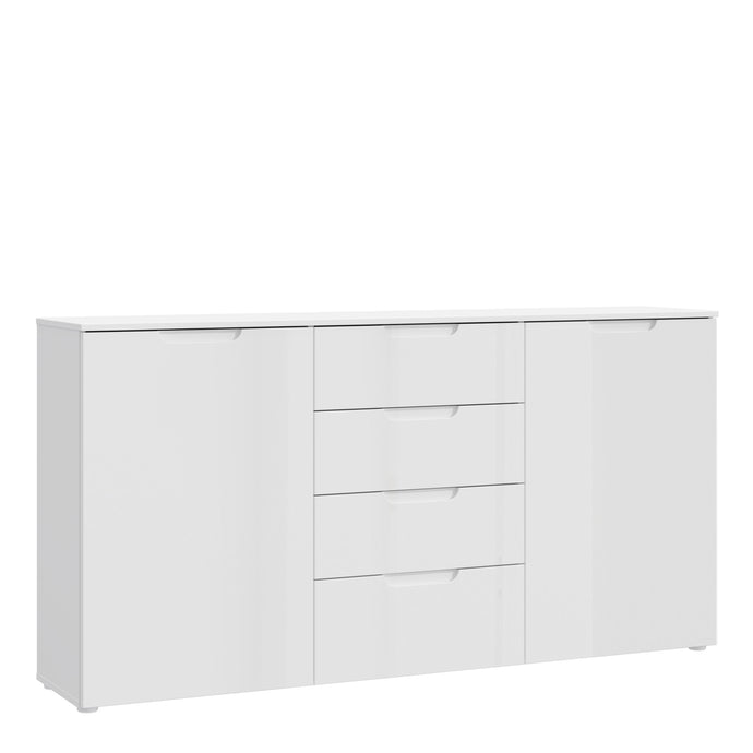 Sienna Wide Chest of 4 Drawers and 2 Doors in White/White High Gloss Furniture To Go 801snnk231-v29 5904767147815 The Sienna collection, a mesmerising fusion of white high gloss living and bedroom furniture that embodies the essence of modern sophistication. With its contemporary allure, the Sienna collection effortlessly complements any room decor, making it a versatile and stylish choice for your home. Dimensions: 849mm x 1648mm x 344mm (Height x Width x Depth) 
 Modern, sleek design 
 White gloss finish 
