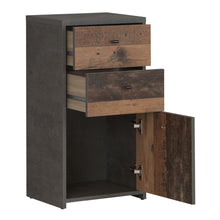 Load image into Gallery viewer, Best Chest Storage Cabinet 2 Drawers 1 Door in Concrete Optic Dark Grey/Old - Wood Vintage Furniture To Go 801sqnk211-c764 5904767891138 Best Chest Collection, a stunning range of furniture designed to elevate the functionality and style of your living/dining room, hallway, and bedroom. Our collection boasts an array of functional chests and storage solutions, carefully crafted to meet all your organizational needs.With three exquisite colourways to choose from, you can effortlessly find the perfect match f