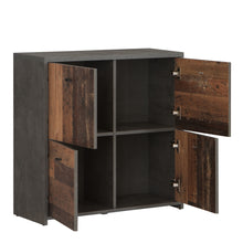 Load image into Gallery viewer, Best Chest Storage Cabinet with 4 Doors in Concrete Optic Dark Grey/Old - Wood Vintage Furniture To Go 801sqnk221-c764 5904767891145 Best Chest Collection, a stunning range of furniture designed to elevate the functionality and style of your living/dining room, hallway, and bedroom. Our collection boasts an array of functional chests and storage solutions, carefully crafted to meet all your organizational needs.With three exquisite colourways to choose from, you can effortlessly find the perfect match for y