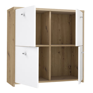 Best Chest Storage Cabinet with 4 Doors in Artisan Oak/White Furniture To Go 801sqnk221-c804 5904767896430 Best Chest Collection, a stunning range of furniture designed to elevate the functionality and style of your living/dining room, hallway, and bedroom. Our collection boasts an array of functional chests and storage solutions, carefully crafted to meet all your organizational needs.With three exquisite colourways to choose from, you can effortlessly find the perfect match for your interior decor. Whethe