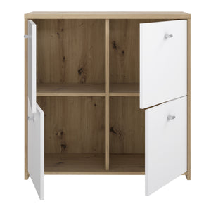 Best Chest Storage Cabinet with 4 Doors in Artisan Oak/White Furniture To Go 801sqnk221-c804 5904767896430 Best Chest Collection, a stunning range of furniture designed to elevate the functionality and style of your living/dining room, hallway, and bedroom. Our collection boasts an array of functional chests and storage solutions, carefully crafted to meet all your organizational needs.With three exquisite colourways to choose from, you can effortlessly find the perfect match for your interior decor. Whethe