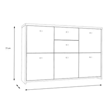Load image into Gallery viewer, Best Chest Storage Cabinet with 2 Drawers and 5 Doors in Concrete Optic Dark Grey/Old - Wood Vintage Furniture To Go 801sqnk233-c764 5904767891169 Best Chest Collection, a stunning range of furniture designed to elevate the functionality and style of your living/dining room, hallway, and bedroom. Our collection boasts an array of functional chests and storage solutions, carefully crafted to meet all your organizational needs.With three exquisite colourways to choose from, you can effortlessly find the perfe