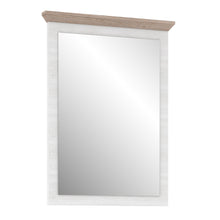 Load image into Gallery viewer, Illopa Mirror in Oak Nelson/Snowy Oak Furniture To Go 801tiqd20-j99 5904767838904 Enhance the ambiance of your home with the exquisite Illopa collection, a seamless fit for any living space. Its most outstanding feature lies in the array of shapes it offers, granting you the freedom to artistically arrange every room in your house, from the inviting hall to the cozy living room. The captivating combination of beautiful white and oak imbues your home with a sense of tranquility, fostering an atmosphere of re