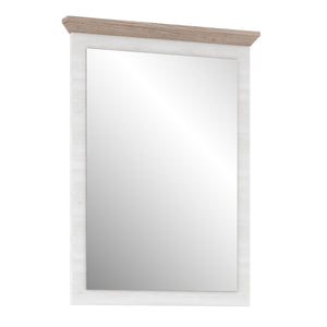 Illopa Mirror in Oak Nelson/Snowy Oak Furniture To Go 801tiqd20-j99 5904767838904 Enhance the ambiance of your home with the exquisite Illopa collection, a seamless fit for any living space. Its most outstanding feature lies in the array of shapes it offers, granting you the freedom to artistically arrange every room in your house, from the inviting hall to the cozy living room. The captivating combination of beautiful white and oak imbues your home with a sense of tranquility, fostering an atmosphere of re