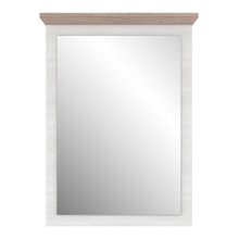 Load image into Gallery viewer, Illopa Mirror in Oak Nelson/Snowy Oak Furniture To Go 801tiqd20-j99 5904767838904 Enhance the ambiance of your home with the exquisite Illopa collection, a seamless fit for any living space. Its most outstanding feature lies in the array of shapes it offers, granting you the freedom to artistically arrange every room in your house, from the inviting hall to the cozy living room. The captivating combination of beautiful white and oak imbues your home with a sense of tranquility, fostering an atmosphere of re